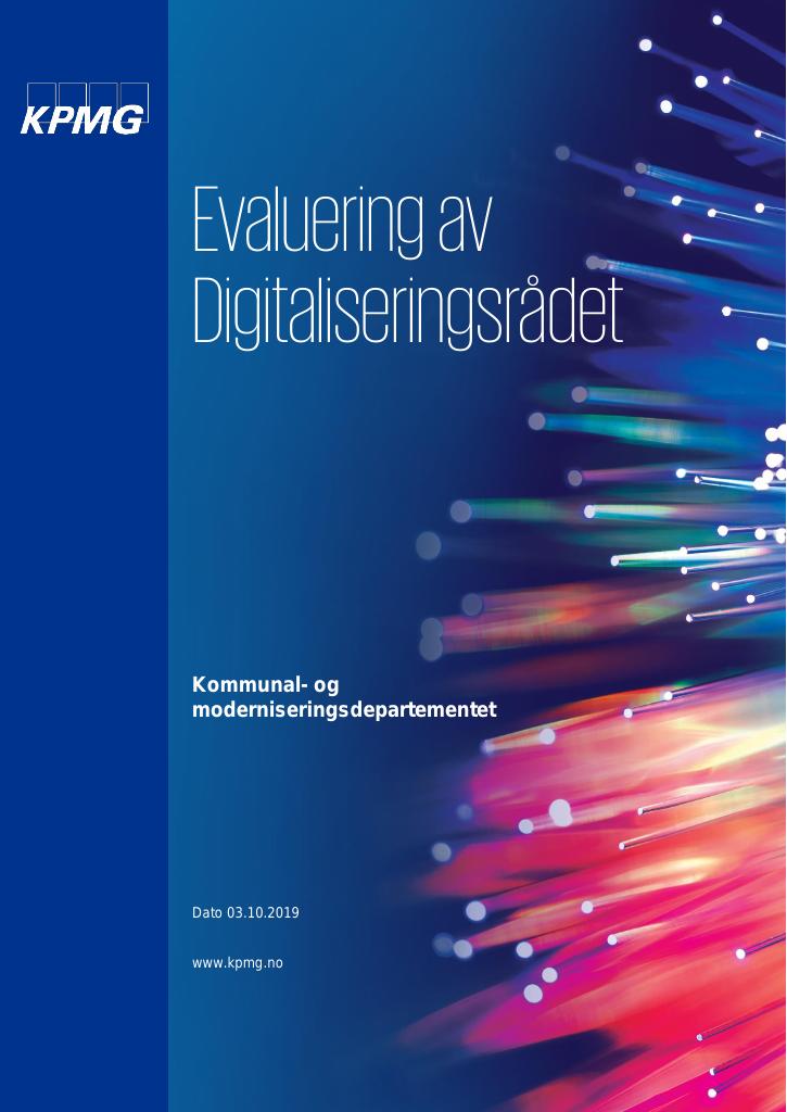 Forsiden av dokumentet Evaluering av Digitaliseringsrådet