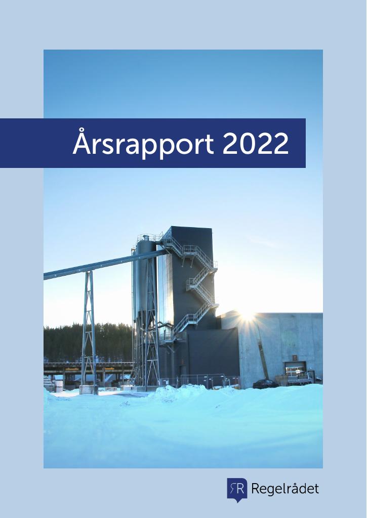 Forsiden av dokumentet Årsrapport Regelrådet 2022