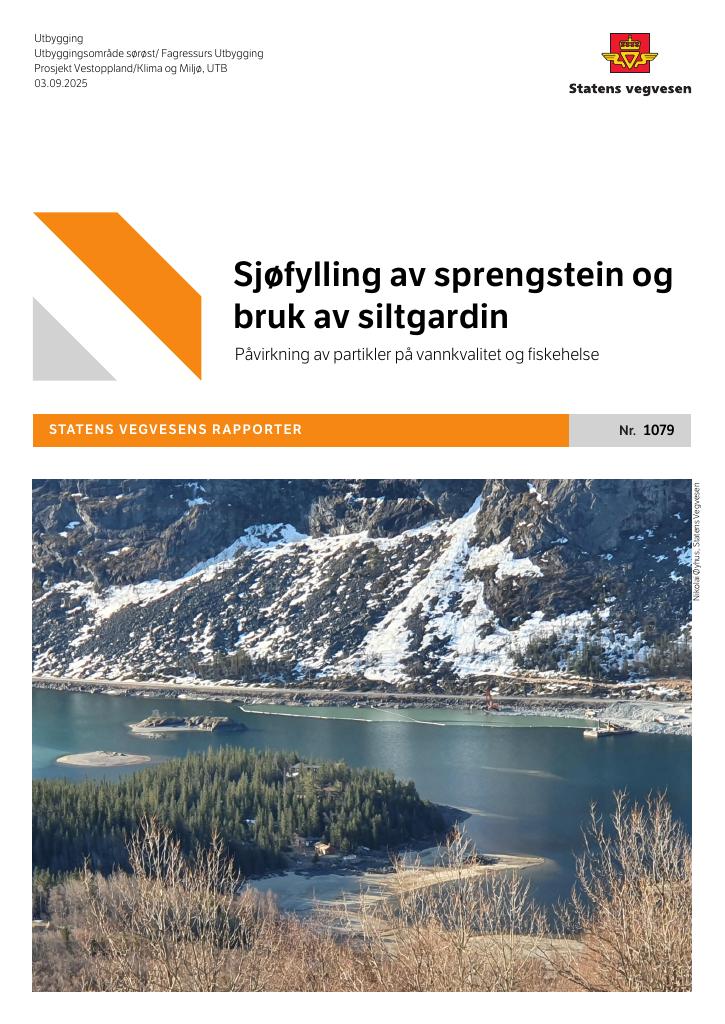 Forsiden av dokumentet Sjøfylling av sprengstein og bruk av siltgardin