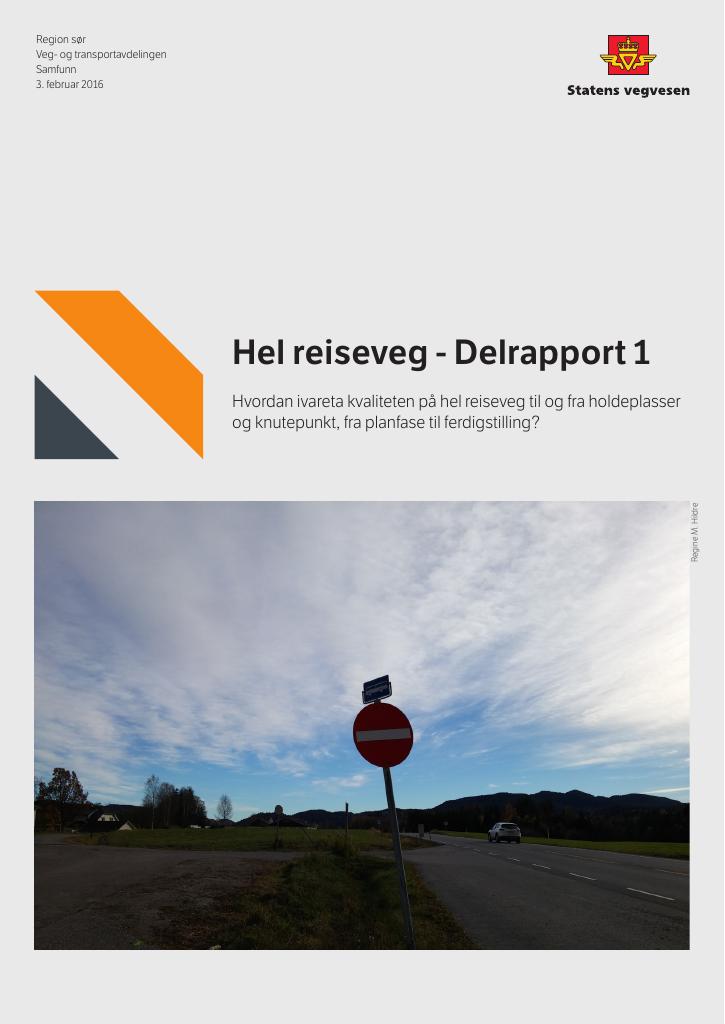 Forsiden av dokumentet Hel reiseveg - Delrapport 1