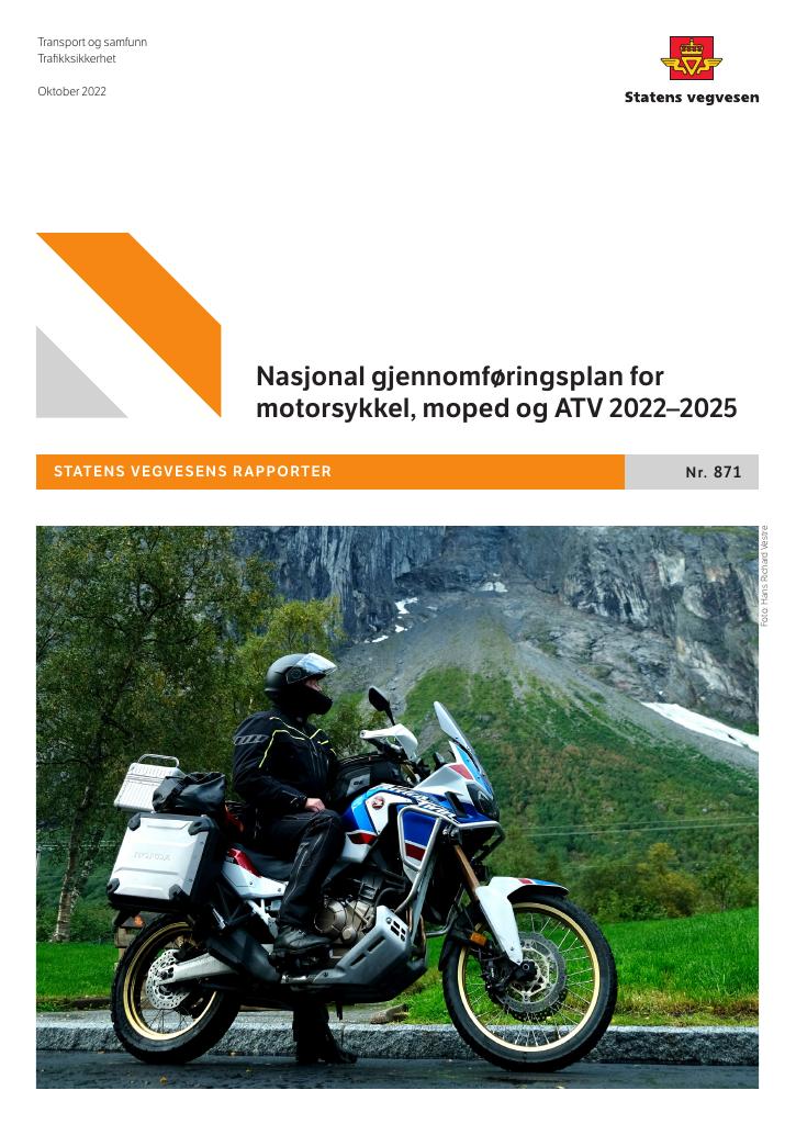 Forsiden av dokumentet Nasjonal gjennomføringsplan for motorsykkel, moped og ATV 2022–2025