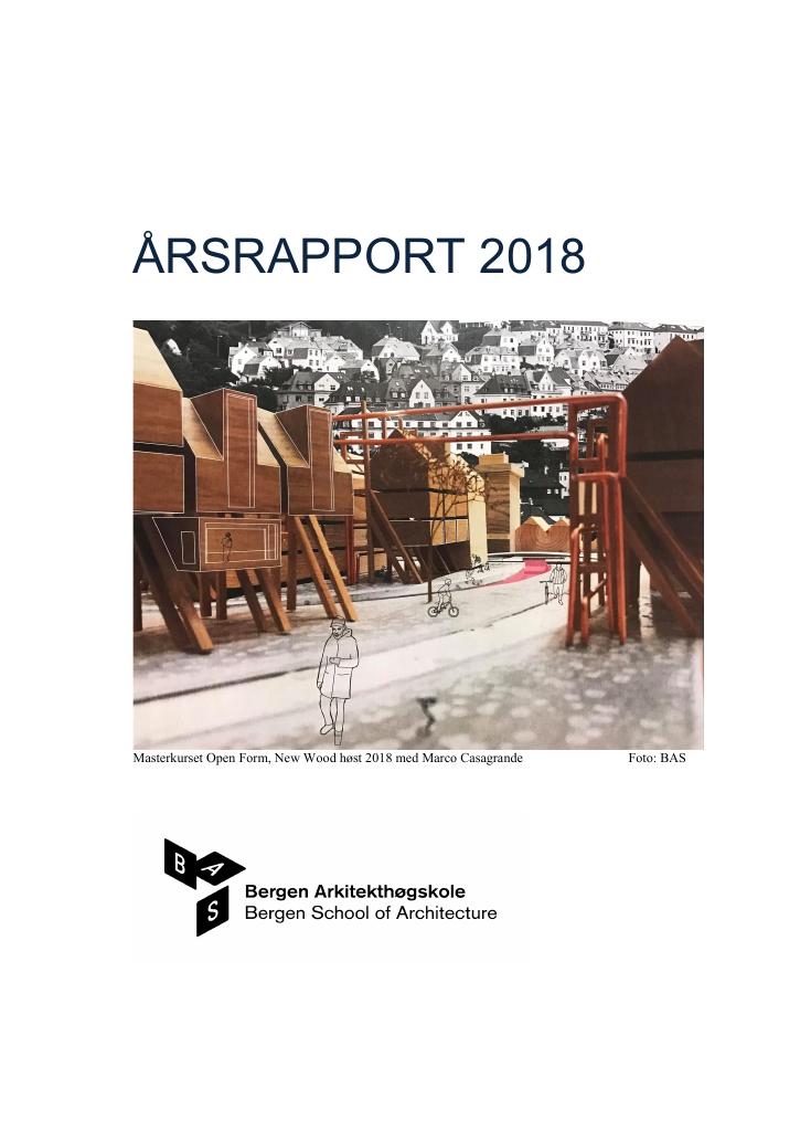 Forsiden av dokumentet Årsrapport Bergen Arkitekthøgskole 2018