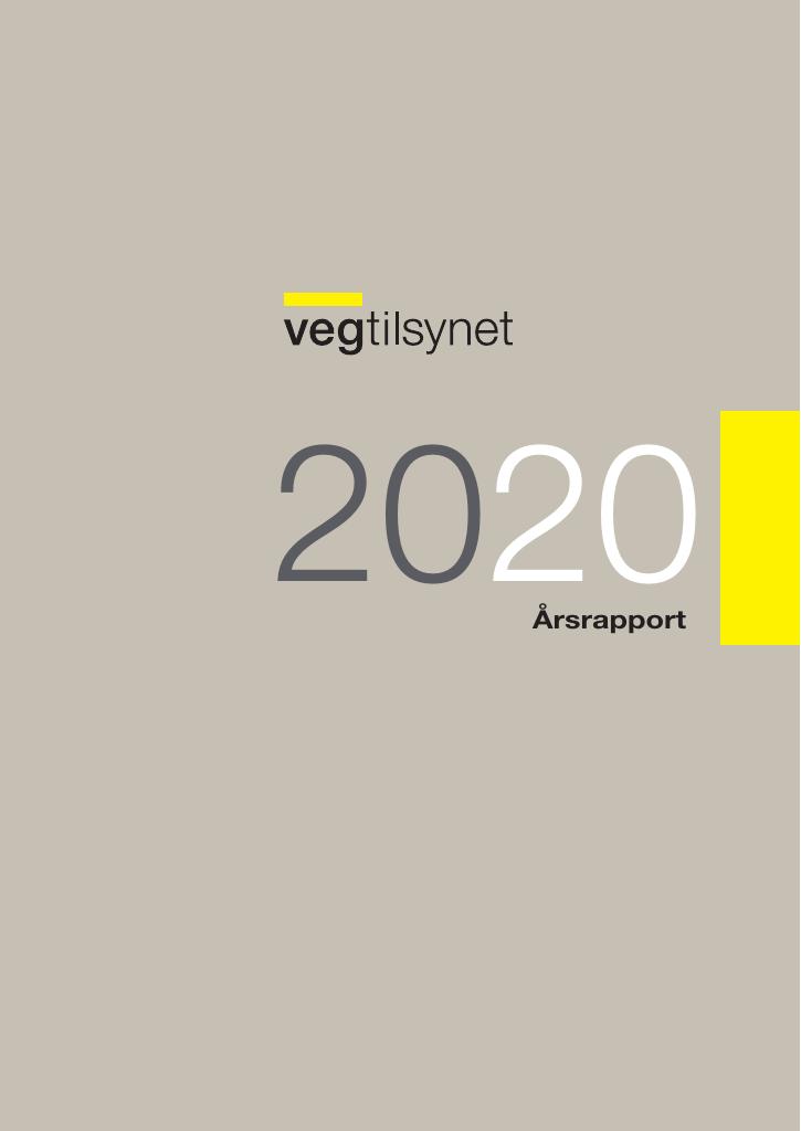 Forsiden av dokumentet Årsrapport Vegtilsynet 2020