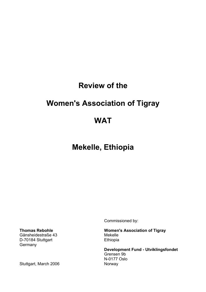 Forsiden av dokumentet Evaluation of WAT capacity-building project