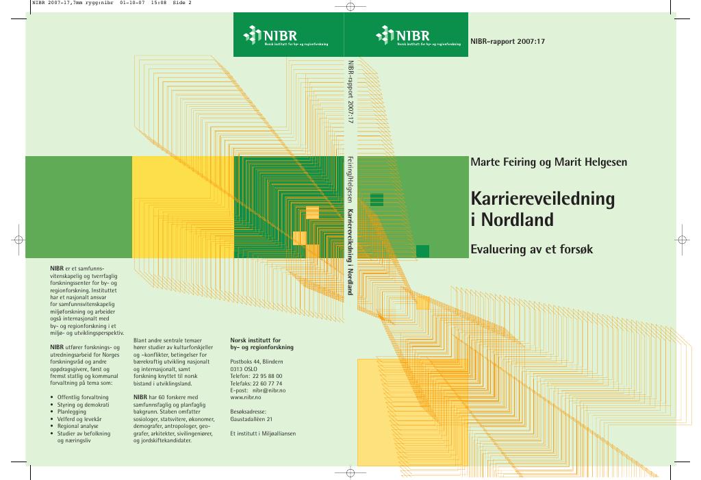 Forsiden av dokumentet Karriereveiledning i Nordland