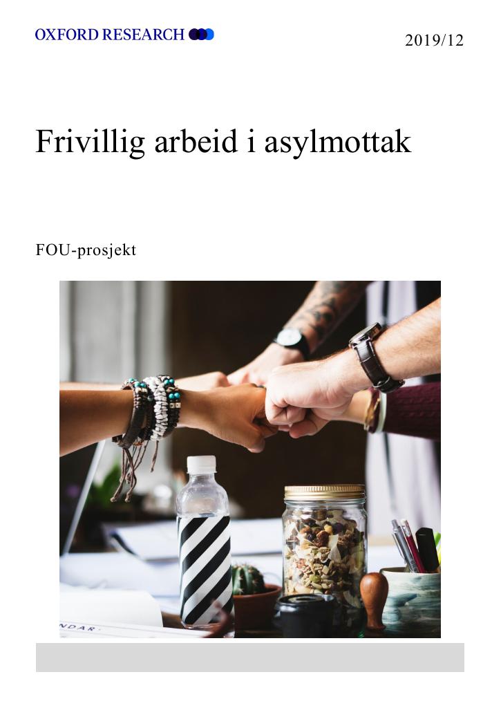 Forsiden av dokumentet Frivillig arbeid i asylmottak