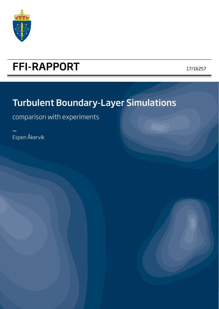 Forsiden av dokumentet Turbulent Boundary-Layer Simulations – comparison with experiments