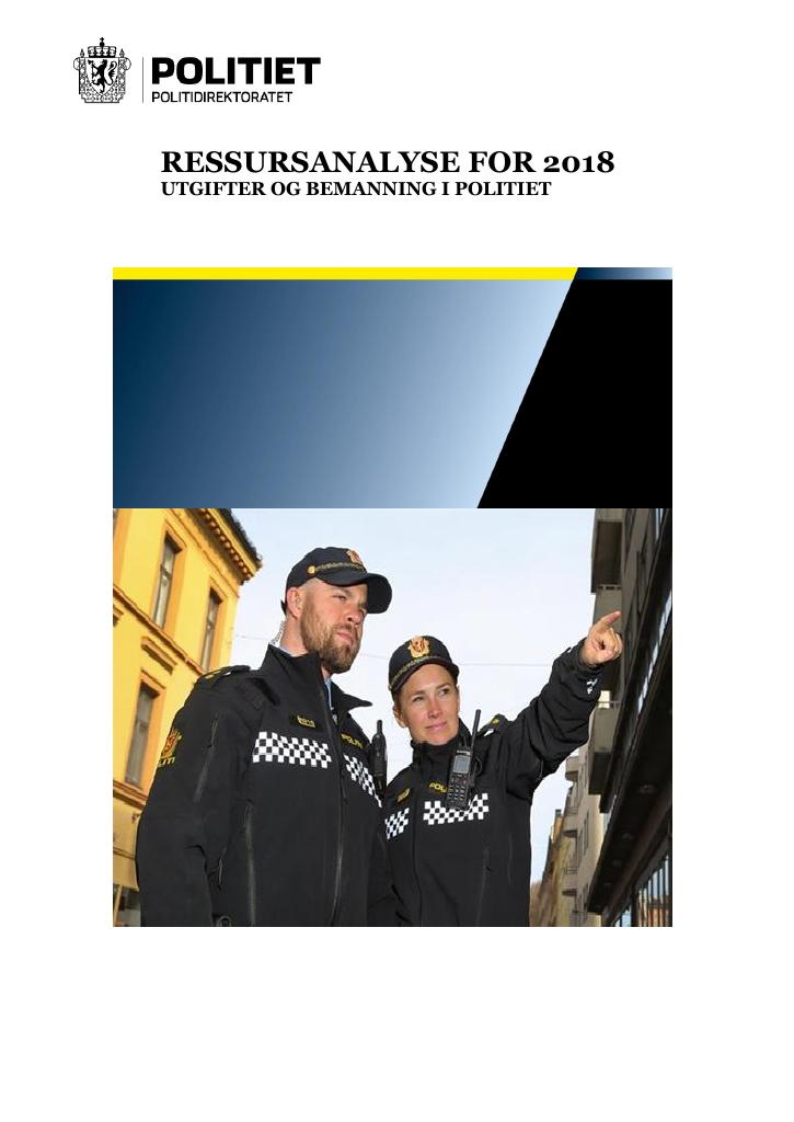 Forsiden av dokumentet Ressursanalysen 2018