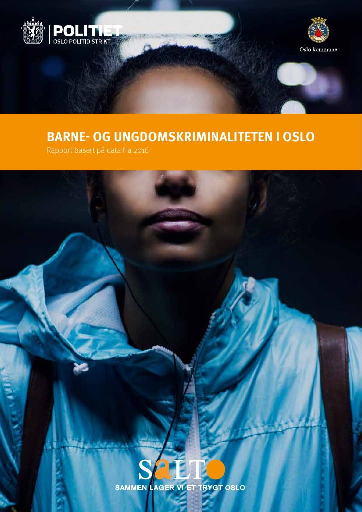 Forsiden av dokumentet Barne- og ungdomskriminaliteten i Oslo 2017