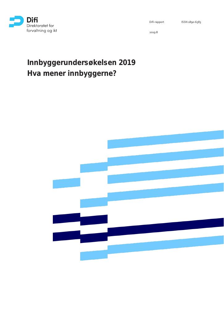 Forsiden av dokumentet Innbyggerundersøkelsen 2019 Hva mener innbyggerne?