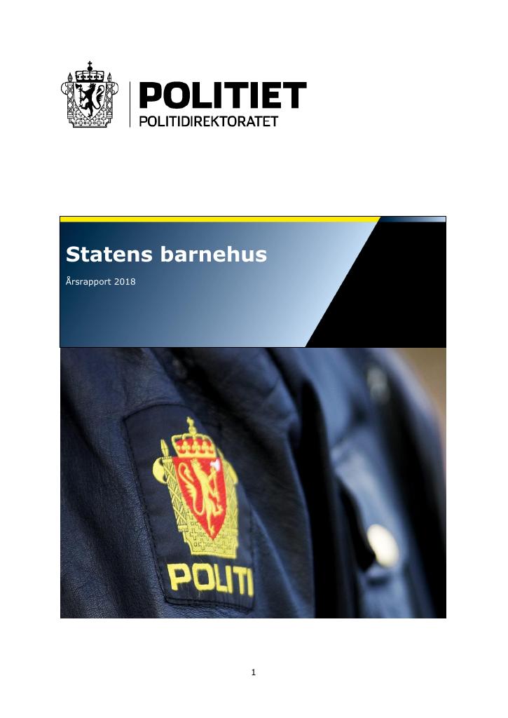 Forsiden av dokumentet Statens barnehus - årsrapport 2018