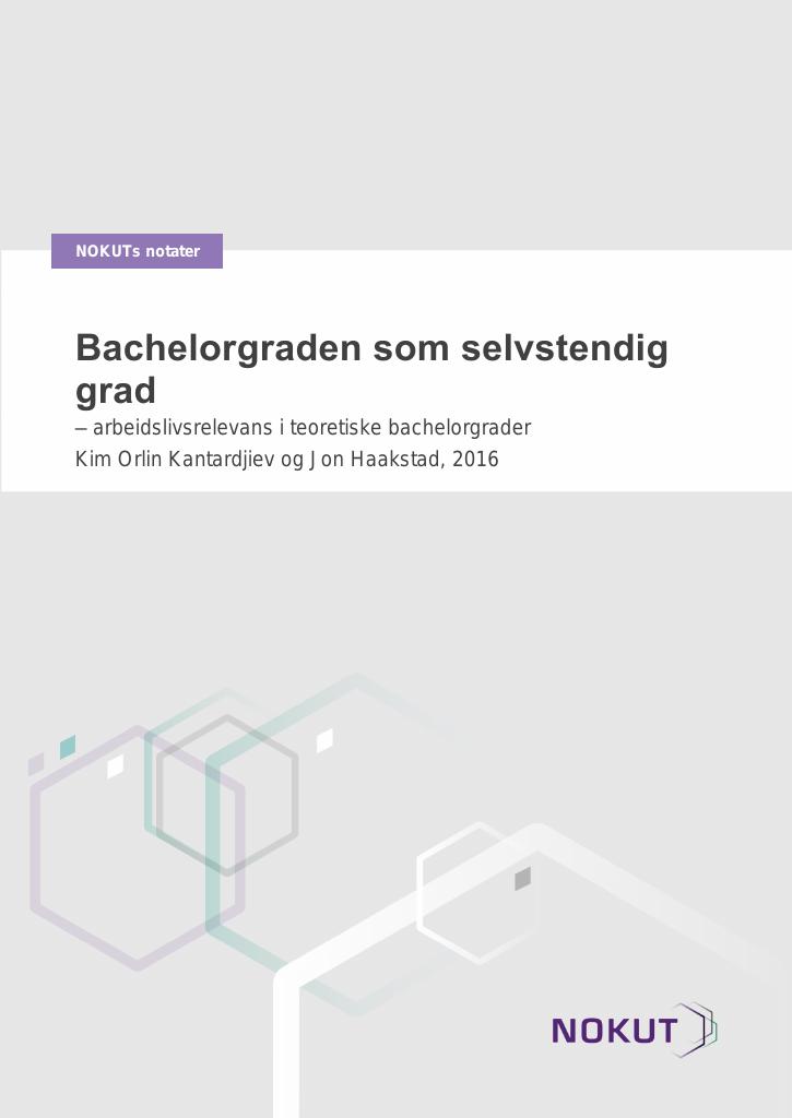 Forsiden av dokumentet Bachelorgraden som selvstendig grad