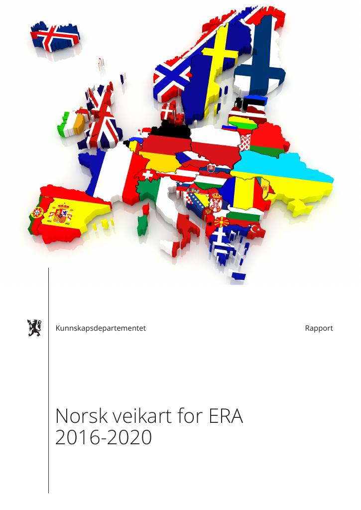 Forsiden av dokumentet Norsk veikart for ERA 2016 - 2020