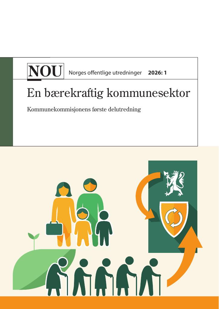 Forsiden av dokumentet NOU 2026: 1 - En bærekraftig kommunesektor