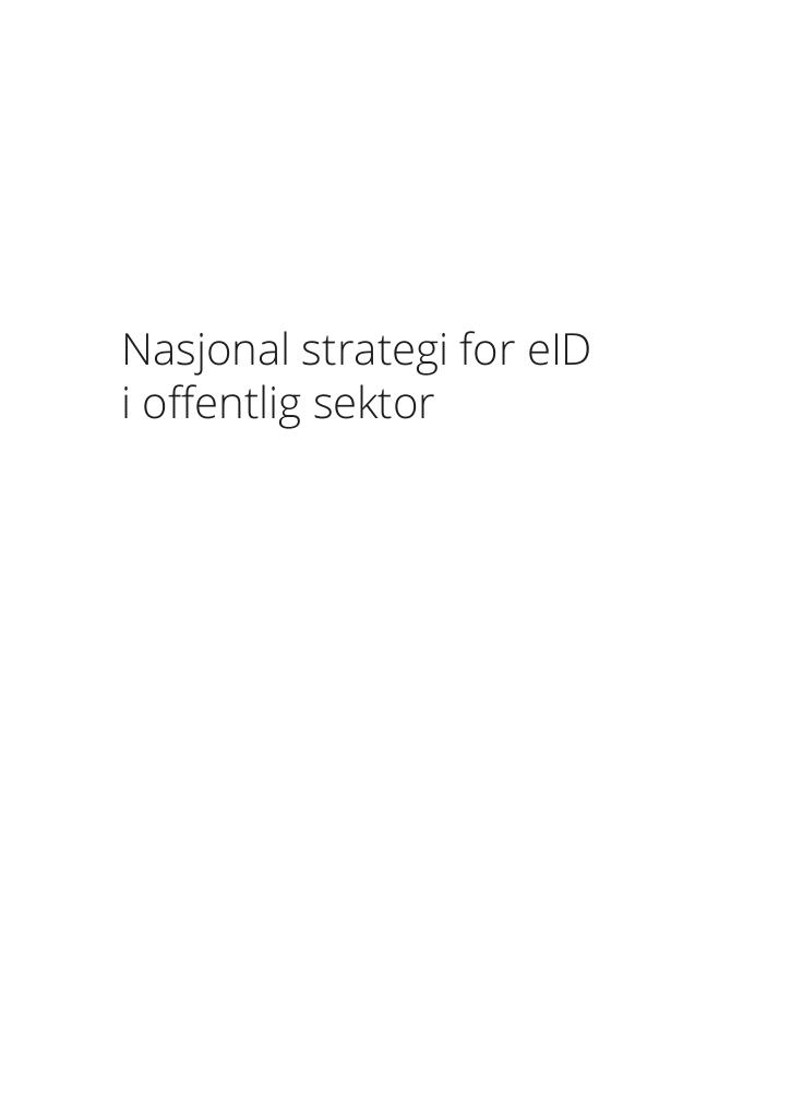 Forsiden av dokumentet Nasjonal strategi for eID i offentlig sektor