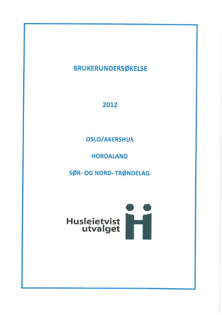 Forsiden av dokumentet Brukerundersøkelse 2012