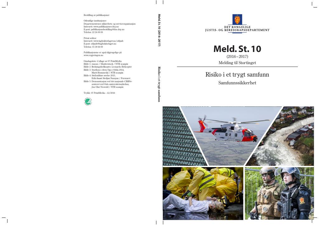 Forsiden av dokumentet Meld. St. 10 (2016–2017)