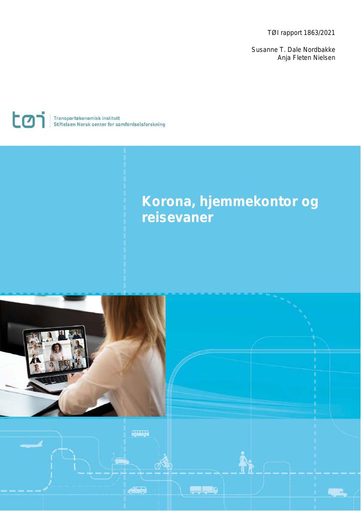 Forsiden av dokumentet Korona, hjemmekontor og reisevaner