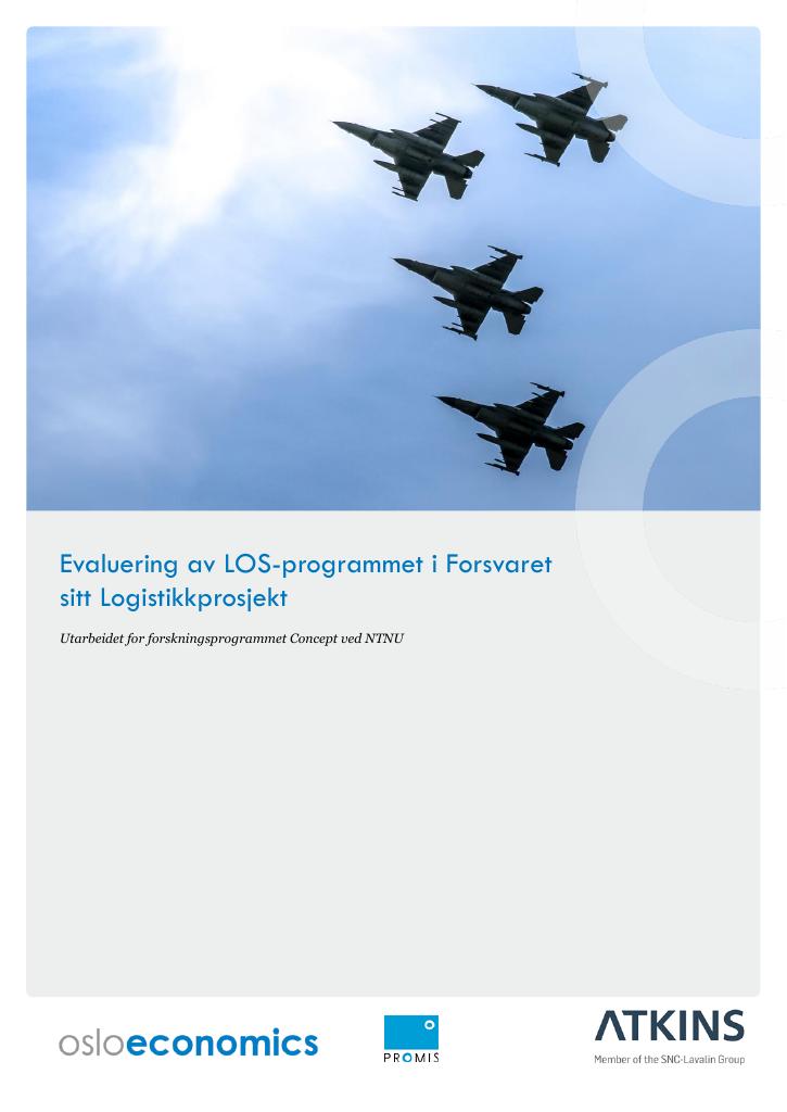 Forsiden av dokumentet Evaluering av LOS-programmet i Forsvaret sitt Logistikkprosjekt