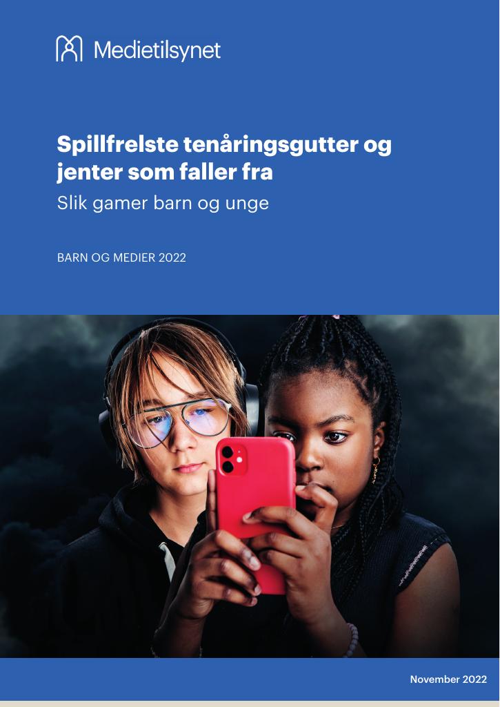 Forsiden av dokumentet Spillfrelste tenåringsgutter og jenter som faller fra