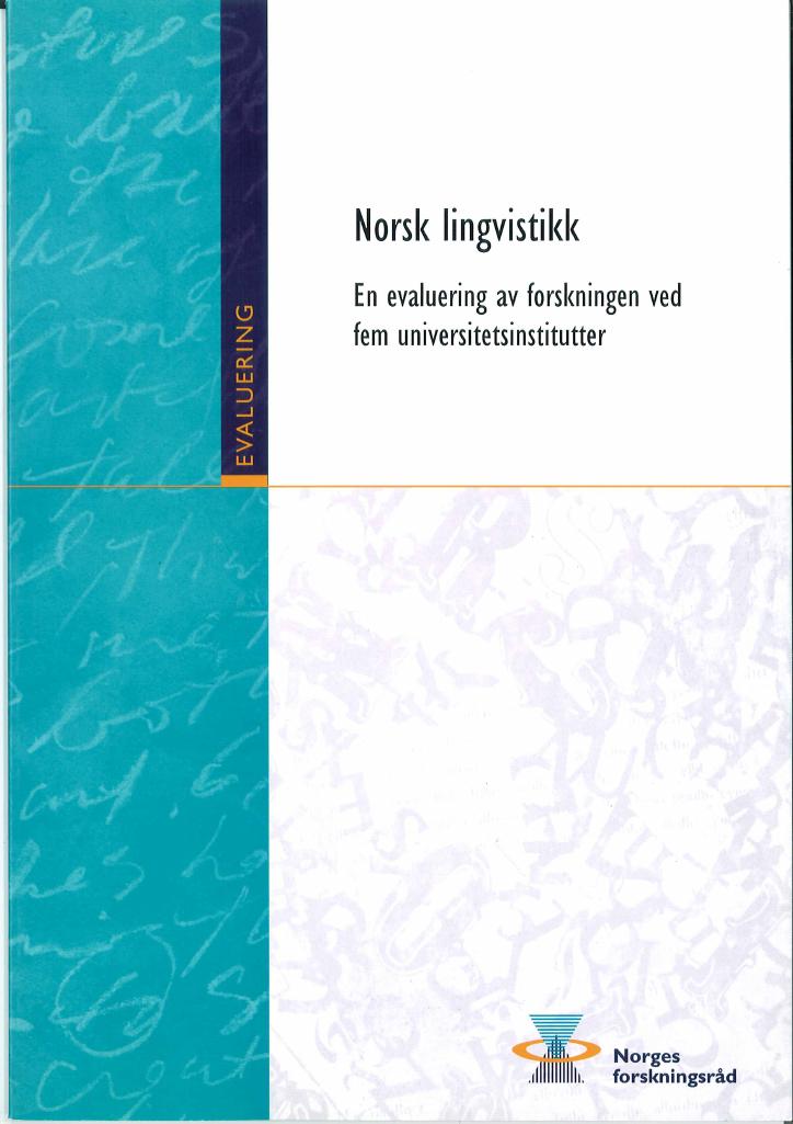 Forsiden av dokumentet Evaluering - Norsk lingvistikk