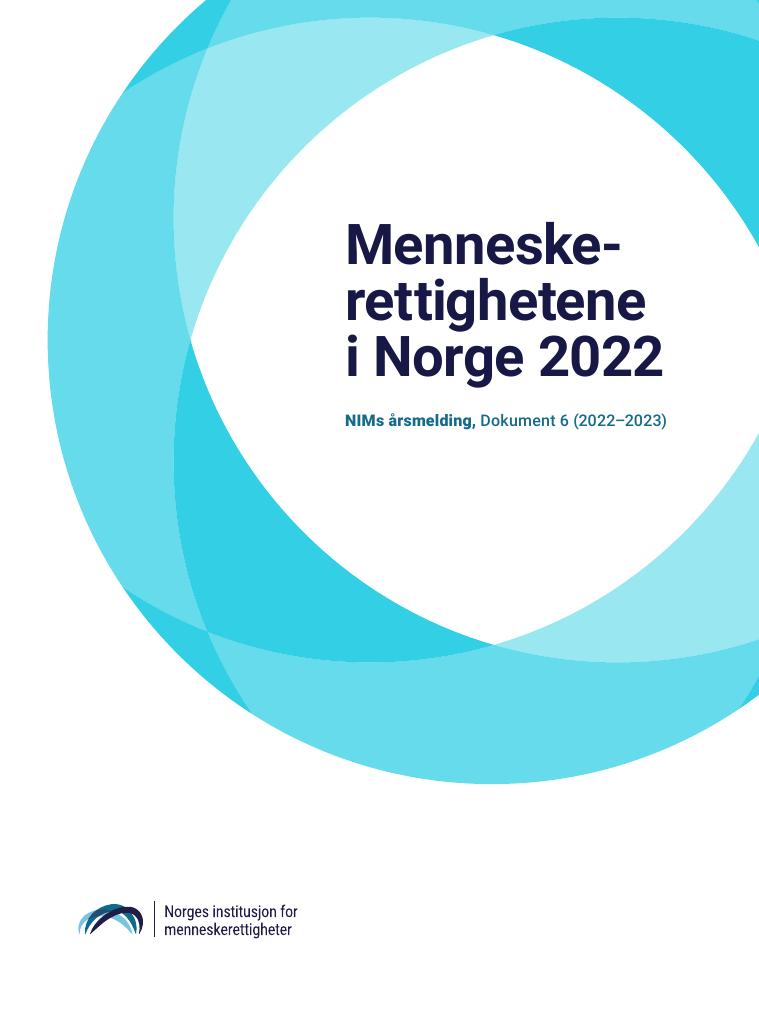 Forsiden av dokumentet Årsrapport Norges institusjon for menneskerettigheter 2022