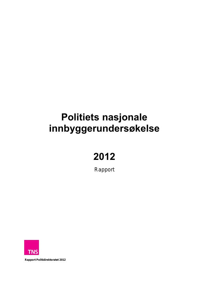 Forsiden av dokumentet Innbyggerundersøkelsen 2012