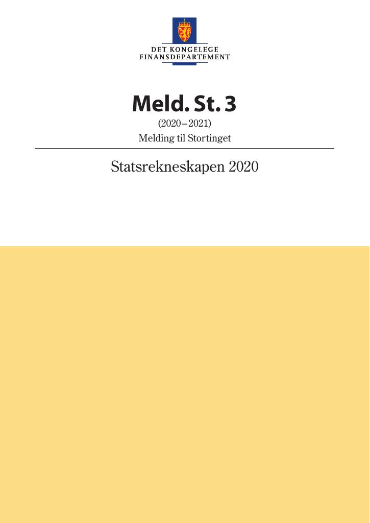 Forsiden av dokumentet Meld. St. 3 (2020–2021)