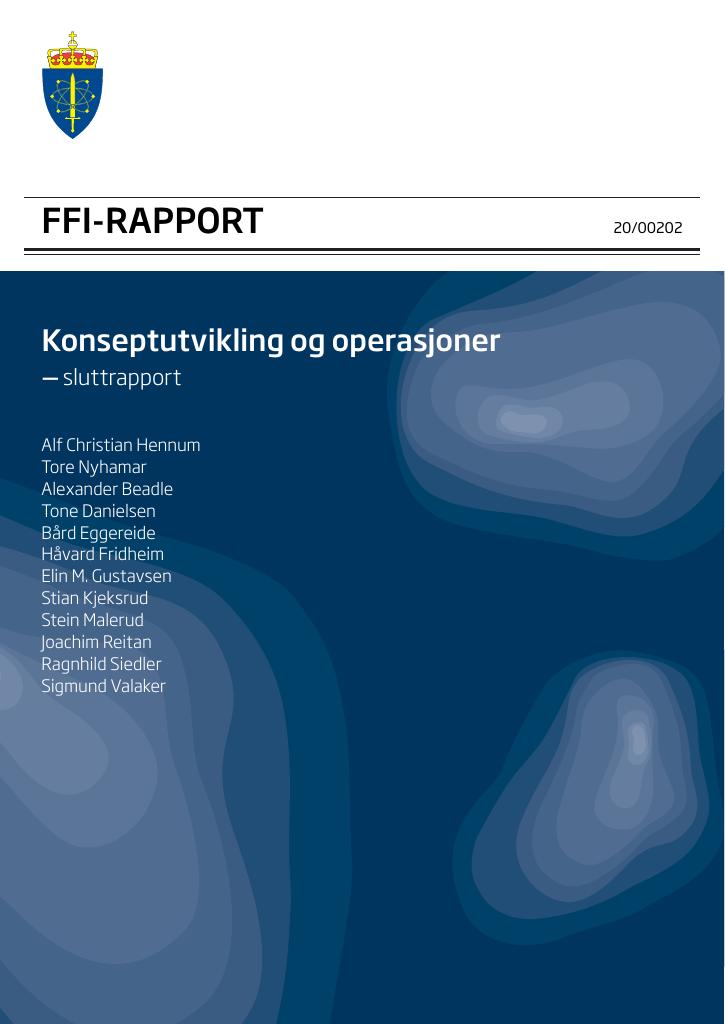 Forsiden av dokumentet Konseptutvikling og operasjoner : sluttrapport