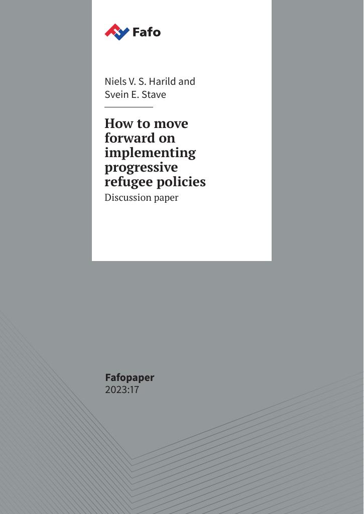 Forsiden av dokumentet How to move forward on implementing progressive refugee policies : discussion paper