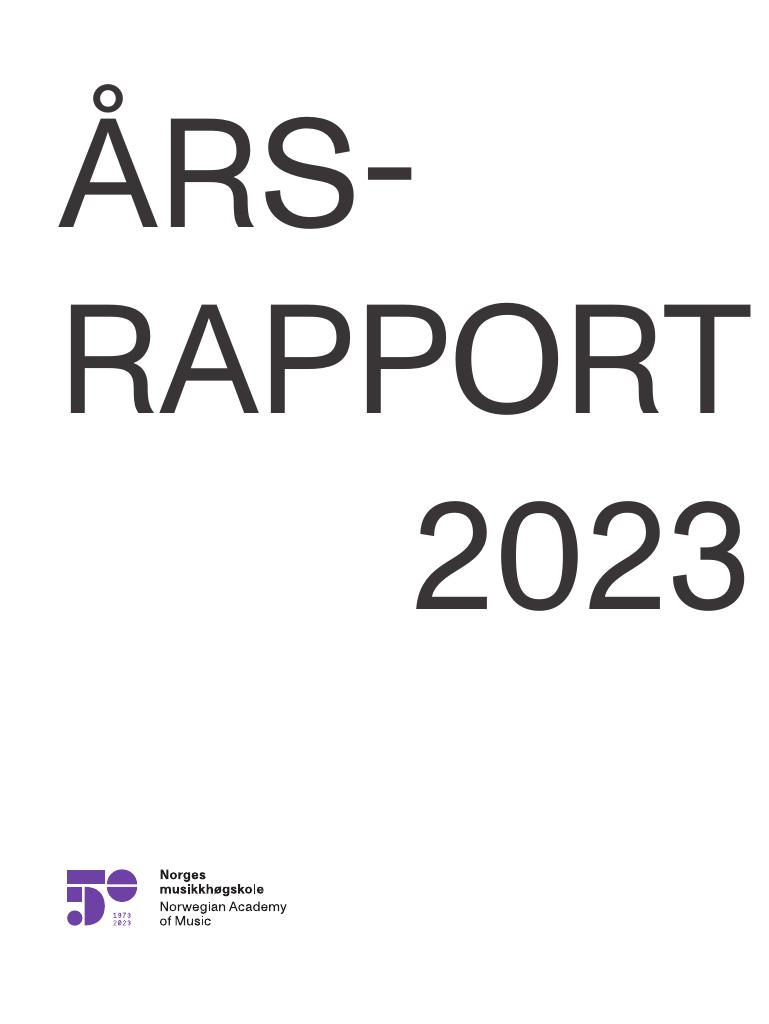 Forsiden av dokumentet Årsrapport Norges musikkhøgskole 2023