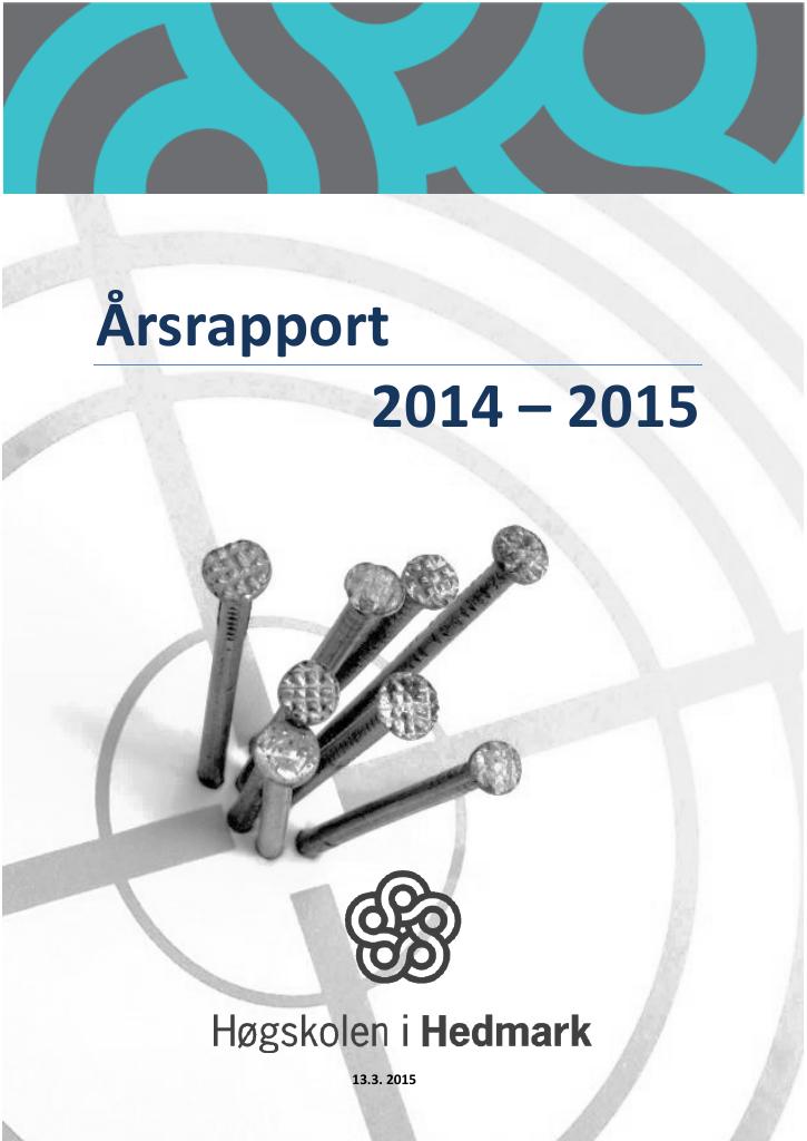 Forsiden av dokumentet Årsrapport Høgskolen i Hedmark 2014