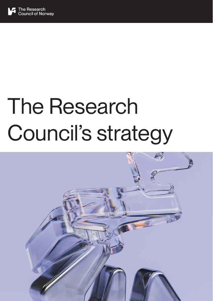 Forsiden av dokumentet The Research Council’s strategy