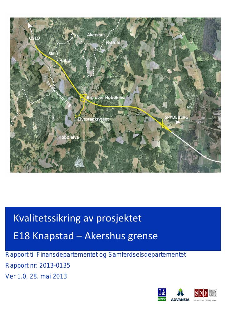Forsiden av dokumentet E18 Knapstad - Akershus grense