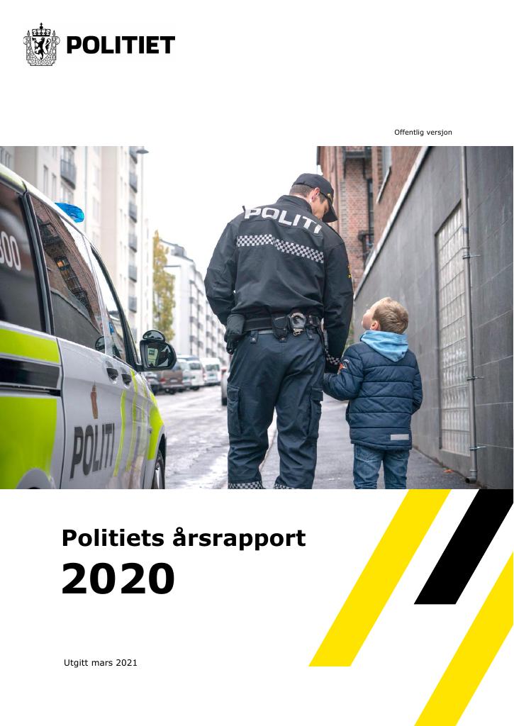 Forsiden av dokumentet Årsrapport Politiet 2020