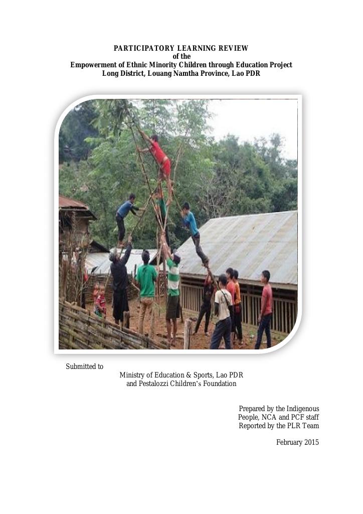 Forsiden av dokumentet Participatory Learning Review of the Empowerment of Ethnic Minority Children through Education Project