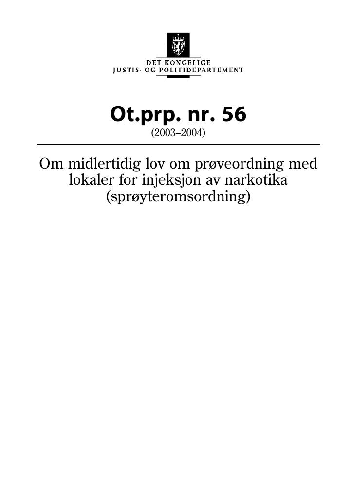 Forsiden av dokumentet Ot.prp. nr. 56 (2003-2004)