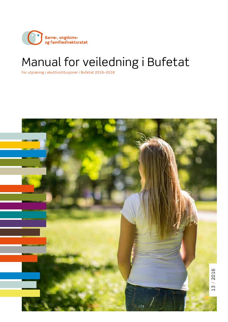 Forsiden av dokumentet Manual for veiledning i Bufetat. 