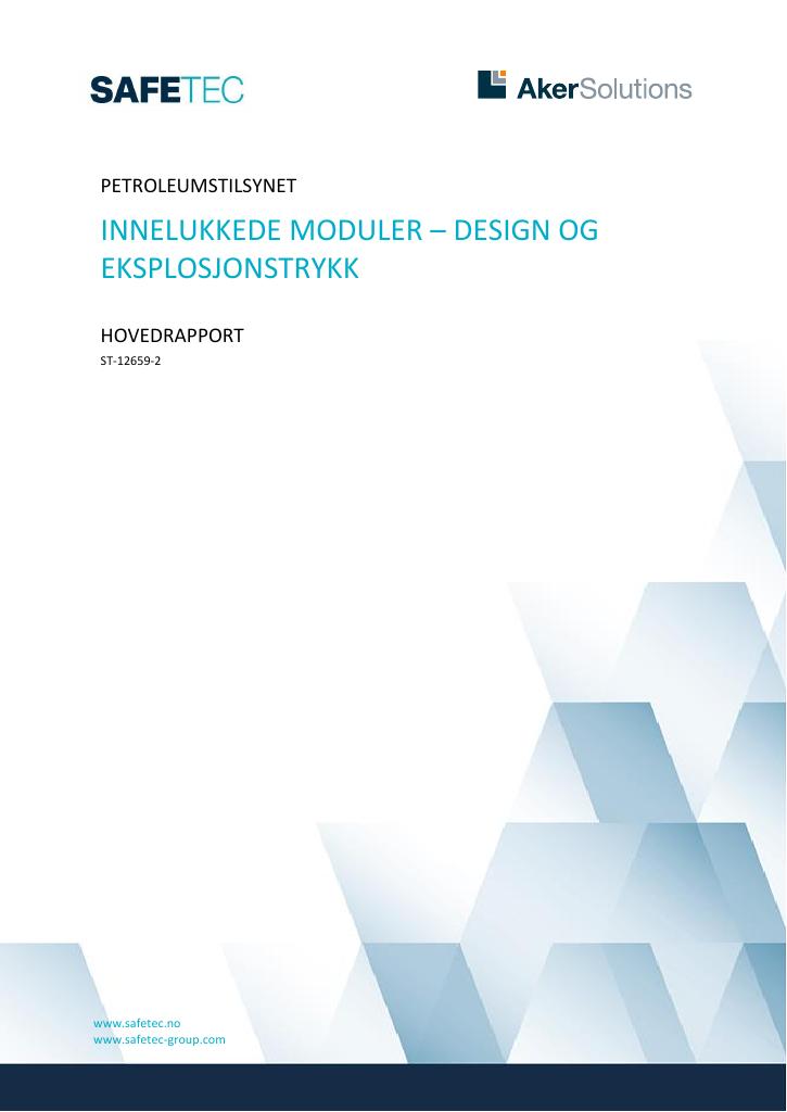 Forsiden av dokumentet Innelukkede moduler – design og eksplosjonstrykk