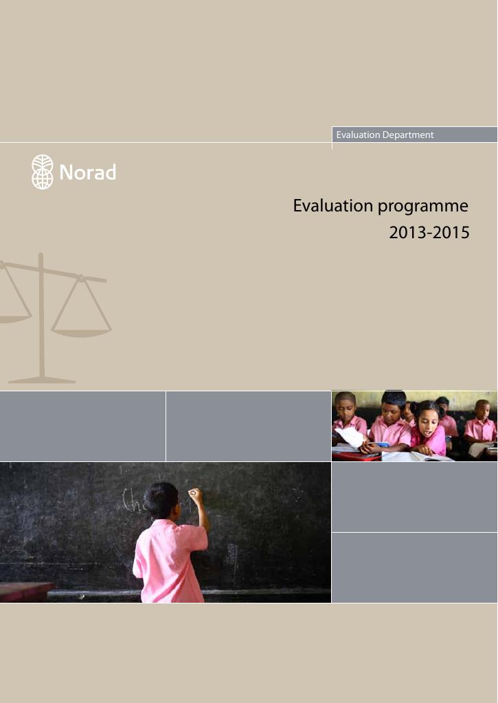 Forsiden av dokumentet Evaluation programme 2013-2015