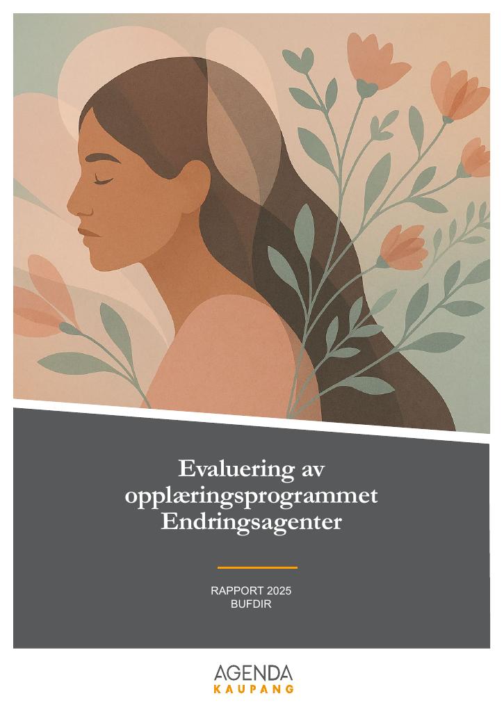 Forsiden av dokumentet Evaluering av opplæringsprogrammet Endringsagenter