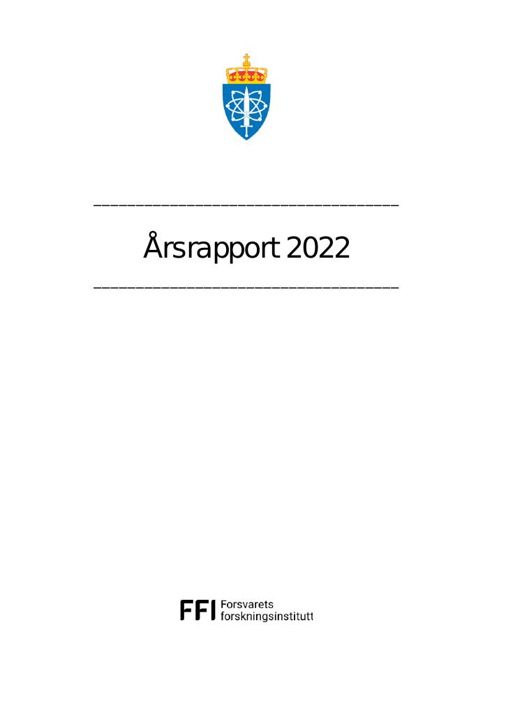 Forsiden av dokumentet Årsrapport FFI 2022