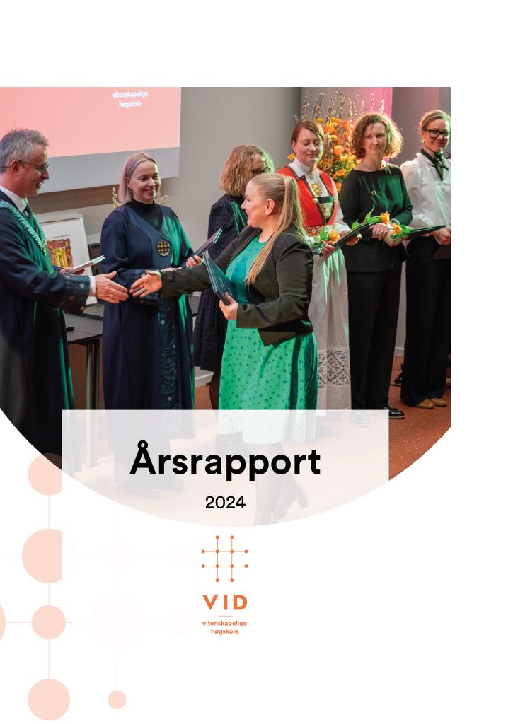 Forsiden av dokumentet Årsrapport VID vitenskapelige høgskole 2024