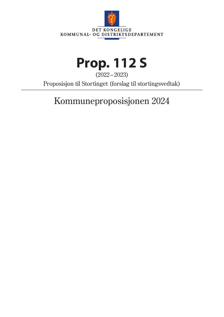 Forsiden av dokumentet Prop. 112 S (2022–2023)