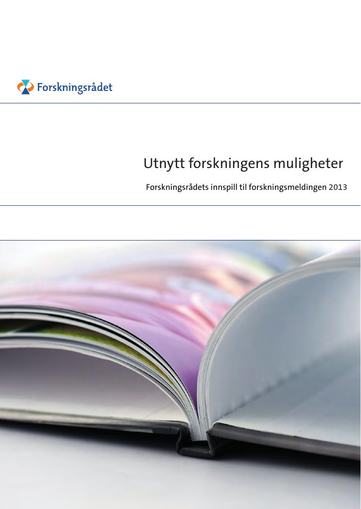 Forsiden av dokumentet Utnytt forskningens muligheter