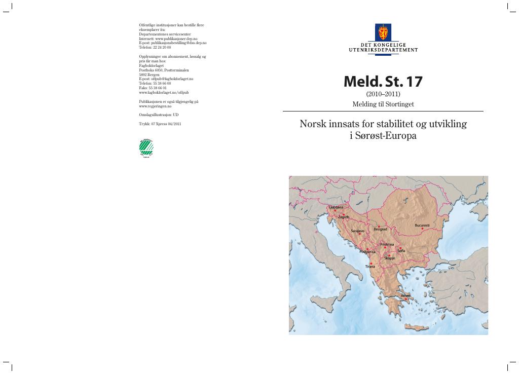 Forsiden av dokumentet Meld. St. 17 (2010–2011)