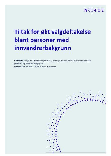 Forsiden av dokumentet Tiltak for økt valgdeltakelse blant personer med innvandrerbakgrunn