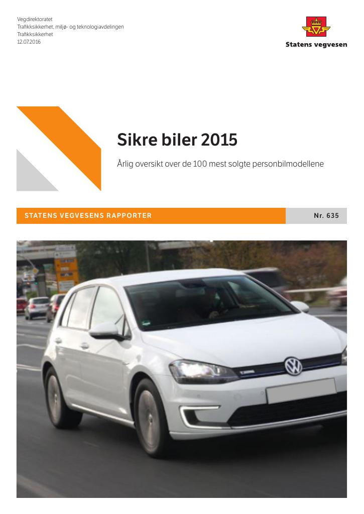 Forsiden av dokumentet Sikre biler 2015