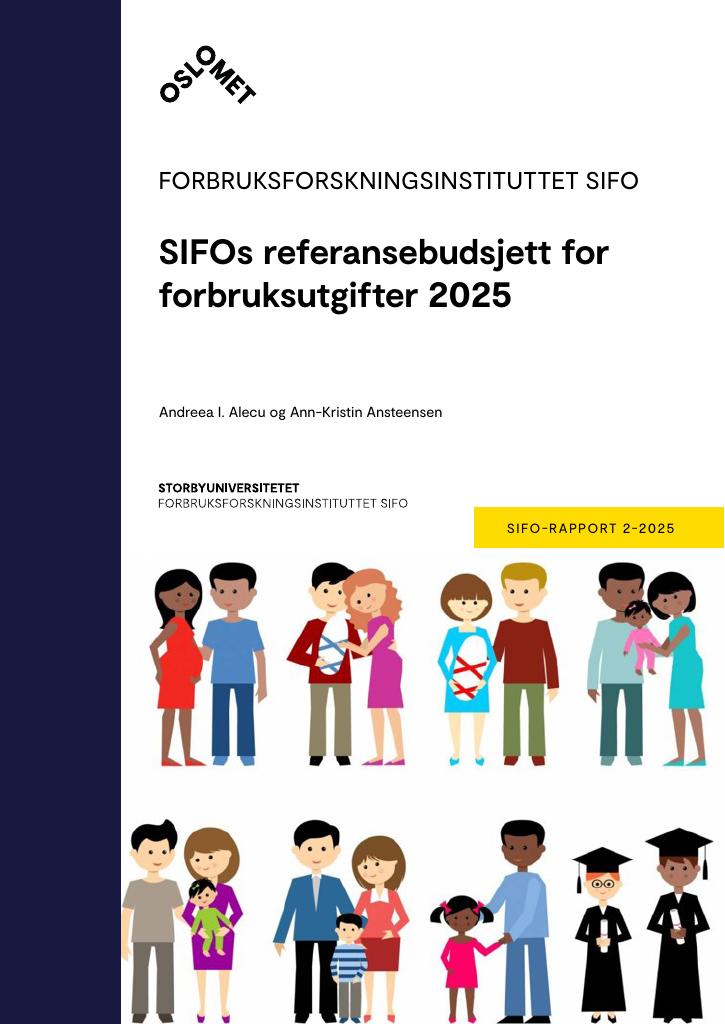 Forsiden av dokumentet SIFOs referansebudsjett for forbruksutgifter 2025