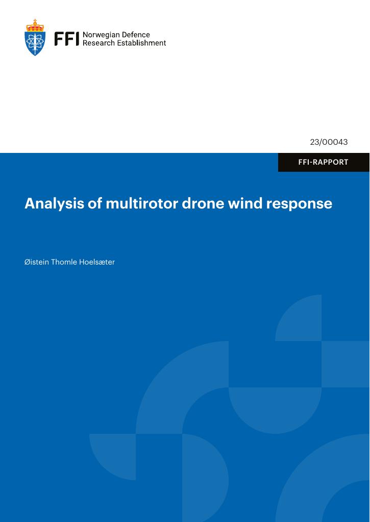 Forsiden av dokumentet Analysis of multirotor drone wind response